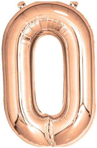 Rose Gold Foil Number Balloon - No 0 - Click Image to Close